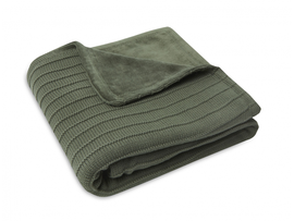 JOLLEIN - Kötött takaró / bársony 75x100 cm Pure Knit Leaf Green