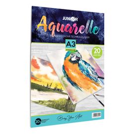 JUNIOR - Vázlatoló és festő pad Aquarelle A3 20 lap, 180g/m2