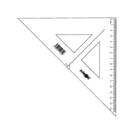 JUNIOR - vonalzó háromszög 16 cm, átlátszó, laza, átlátszó