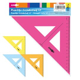 JUNIOR - Vonalzót háromszög 16 cm, átlátszó/színű, buborékcsomagoláson