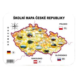JUNIOR - Iskolai papír térkép a Cseh Köztársaság földrajzi sablon