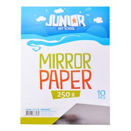 JUNIOR-ST - Dekorációs papír A4 Glitter ezüst 250 g, 10 darabos készlet