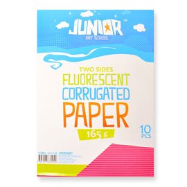 JUNIOR-ST - Dekorációs papír A4 Neon rózsaszín hullámos 165 g, 10 darabos készlet