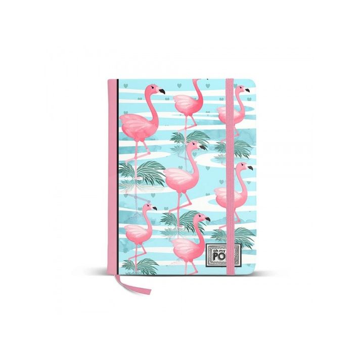 KARACTERMANIA - Jegyzettömb A5, OHMYPOP Flamingók, 140 lap, sima