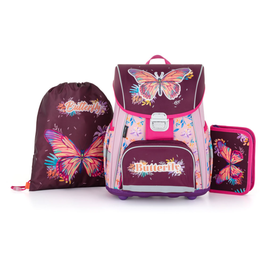 KARTON PP - Iskolai hátizsák - 3 részes szett Butterfly