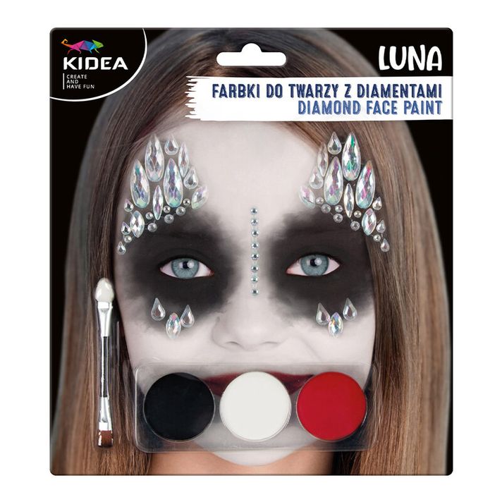 KIDEA - LUNA arcfestékek - 3 szín + ecset és gyémánt (készlet)