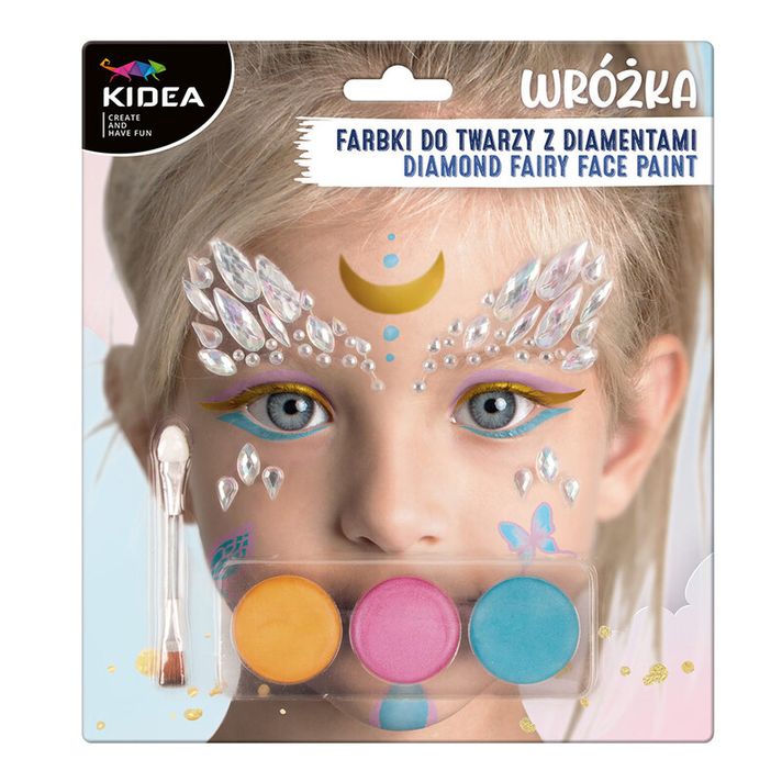 KIDEA - VEŠTEC arcfestékek - 3 szín + ecset és gyémánt (készlet)