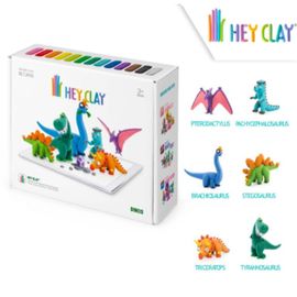 KIDS LICENSING - HEY CLAY Kreatív modellező készlet - Dinoszaurusz (18 darab gyurma)