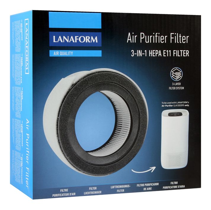 LANAFORM - Air Purifier HEPA E11 szűrő 3 az 1-ben
