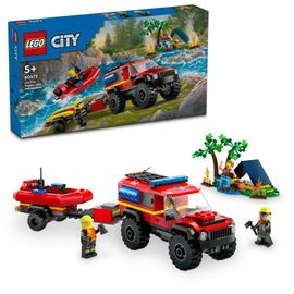 LEGO -  City 60412 tűzoltóautó 4x4 és mentőcsónak