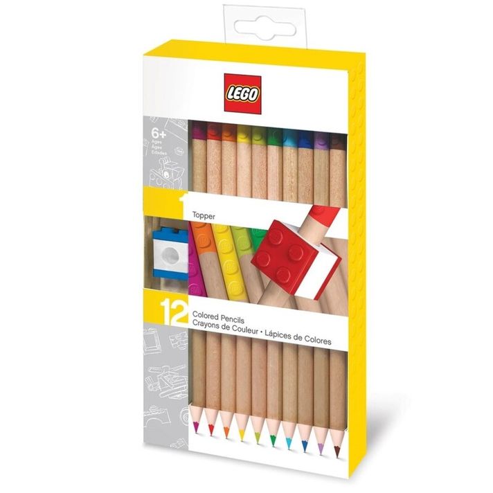 LEGO STATIONERY - zsírkréták, színkeverék - 12 db csíptetővel