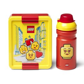 LEGO STORAGE - ICONIC Girl snack készlet (üveg és doboz) - sárga/piros