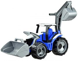 LENA - Traktor vödörrel és kotróval, kék-szürke