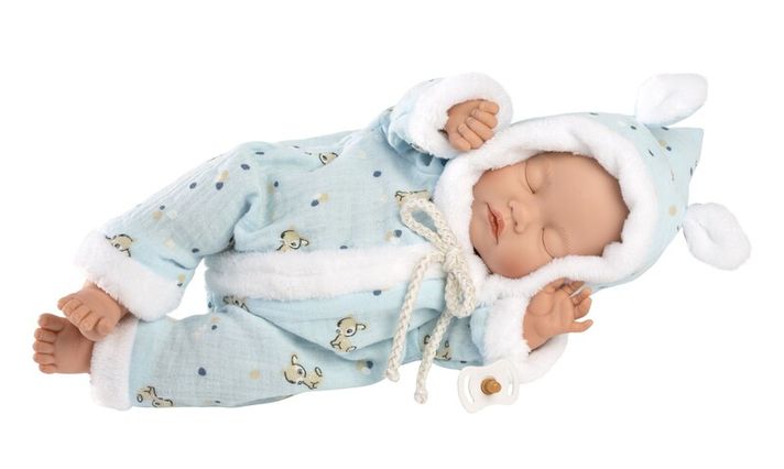 LLORENS - 63301 LITTLE BABY - valósághű alvó baba, puha szövettesttel - 32