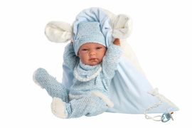 LLORENS - 73859 NEW BORN BOY - valósághű baba baba, teljesen vinil testtel - 40 cm