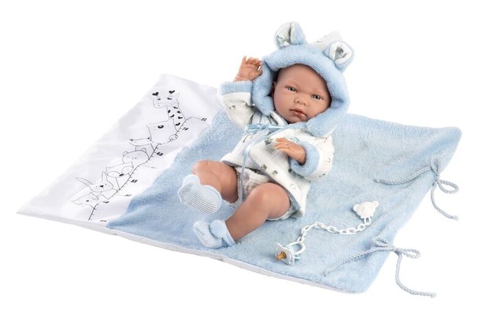 LLORENS - 73897 NEW BORN BOY - valósághű baba baba teljes bakelit testtel - 40