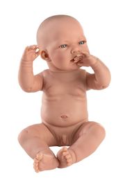 LLORENS - 84301 NEW BORN BOY - valósághű baba teljes bakelit testtel - 43 cm