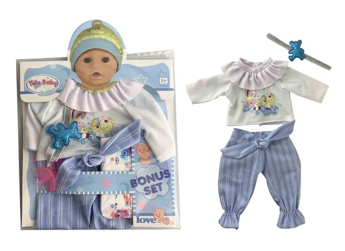 MAC TOYS - Fejpánt, nadrág, póló 40 - 43 cm-es babához