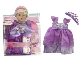 MAC TOYS - Lila ruha koronával, 40-43 cm-es babához
