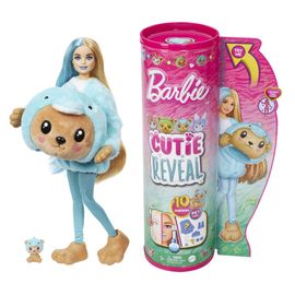 MATTEL - Barbie Cutie Reveal Barbie Jelmezben - Mackó Kékben Delfin jelmezek