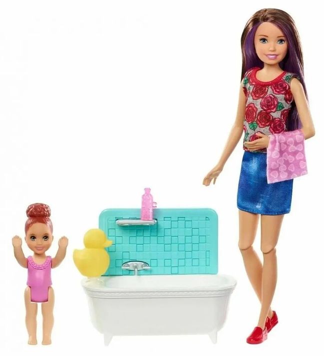 MATTEL - Barbie bébiszitter-fürdető