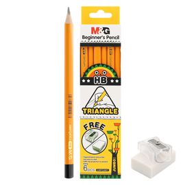 M&G - Grafit ceruza Jumbo/Triangular HB - 6 darabos készlet + radír és hegyező