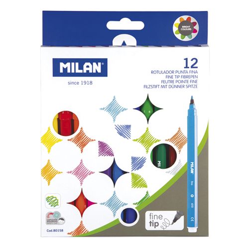 MILAN - Kerek hegyű filctollak 2 mm - 12 darabos készlet