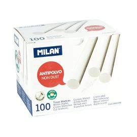 MILAN - Kerek fehér kréta, pormentes, 100 db