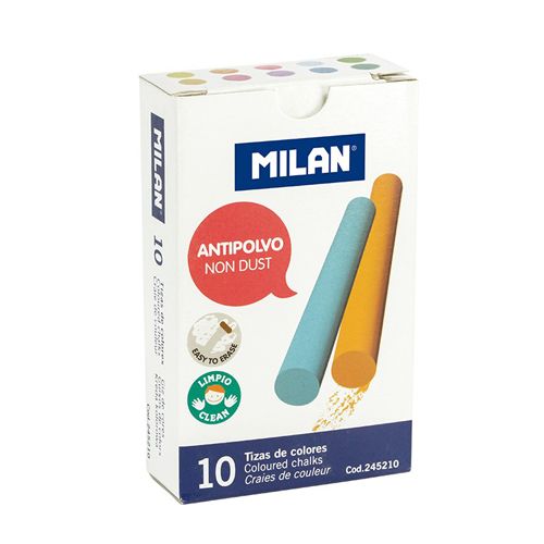 MILAN - Kerek kréta színes pormentes 10 db