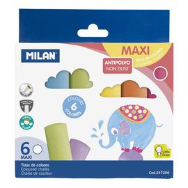 MILAN - Kréta kerek színes pormentes Maxi 6 db - bliester
