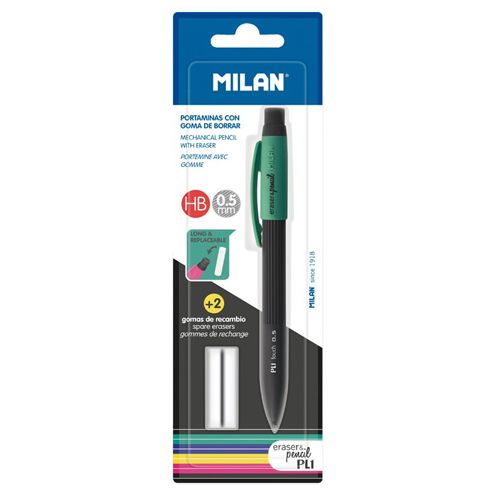 MILAN - Mikro ceruza / Pentel PL1 Touch HB 0,5 mm + 2 tartalék radírgumi
