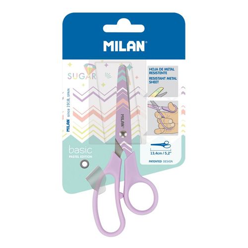 MILAN - Olló Basic Pastel Edition lila - buborékcsomagolásban