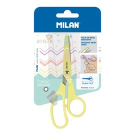MILAN - Olló Basic Pastel Edition sárga - buborékcsomagolásban