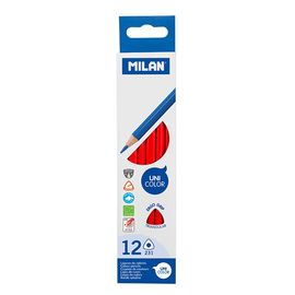MILAN - Ergo Grip háromszög alakú zsírkréta 12 db, Strawberry Red