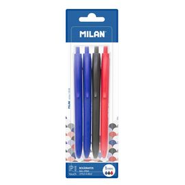 MILAN - Golyóstoll P1 Touch 1,0 mm - 2 x kék + fekete + piros toll készlet