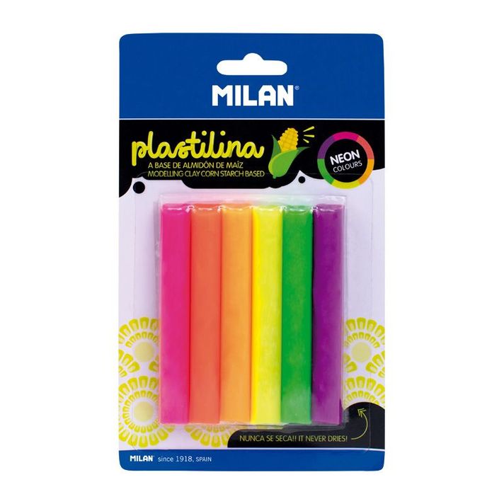 MILAN - Gyurma 6 rúd neon színekben 70 g
