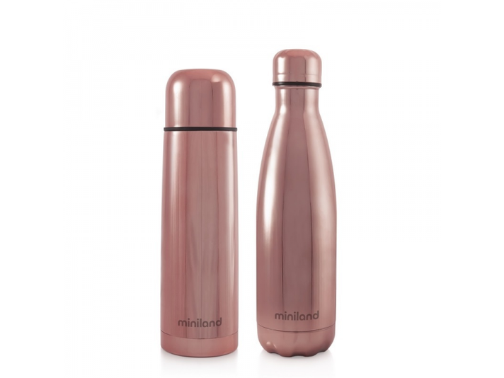 MINILAND - Termosz és termoszos palack szett DeLuxe rózsaszín