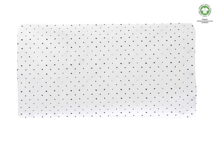 MOTHERHOOD - Stretch lepedő rugalmas BIO Black Dots 60x120 cm