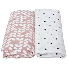 MOTHERHOOD - Takaró és pólya Premium muszlin 2 db Pink Classics 100x120 cm