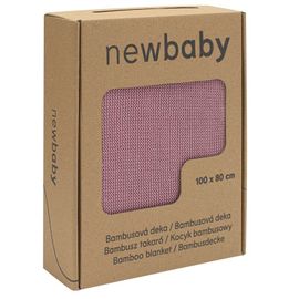 NEW BABY - Bambusz kötött takaró 100x80 cm pink