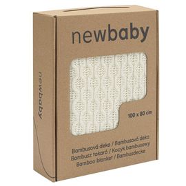 NEW BABY - Bambusz kötött takaró mintával 100x80 cm cream