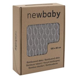 NEW BABY - Bambusz kötött takaró mintával 100x80 cm grey