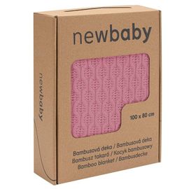NEW BABY - Bambusz kötött takaró mintával 100x80 cm pink