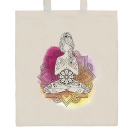 NEW BABY - Pamut bevásárló táska természetes, nyomtatással Mandala