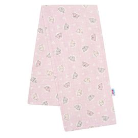 NEW BABY - Pamut pelenka nyomtatott mintával rózsaszín kis maci