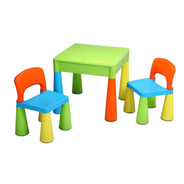 NEW BABY - Gyerek szett - asztal két székkel multi color