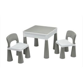 NEW BABY - Gyerek szett - asztal két székkel szürke fehér