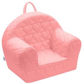 NEW BABY - Gyermek fotel Velvet Szívecskék rózsaszín