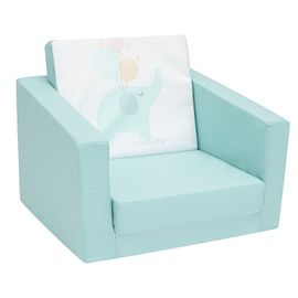 NEW BABY - Gyermek kihajtható fotel Elephant menta színű