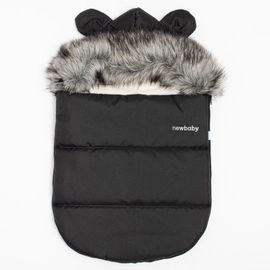 NEW BABY - Luxus téli lábzsák füles kapucnival Alex Fleece black